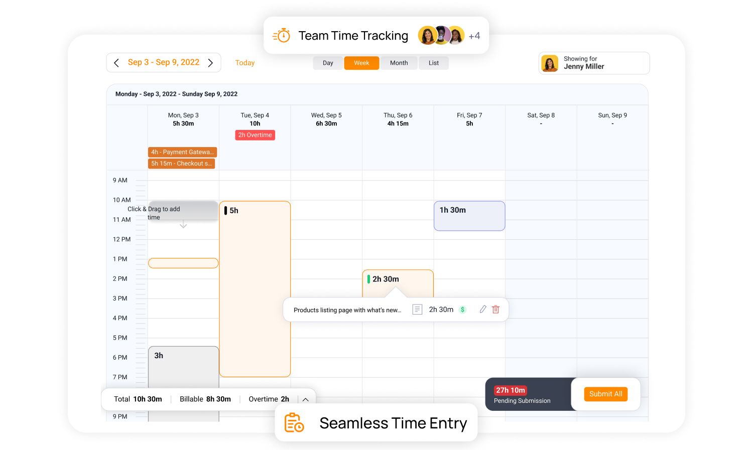 Timesheet Management in 5day.io