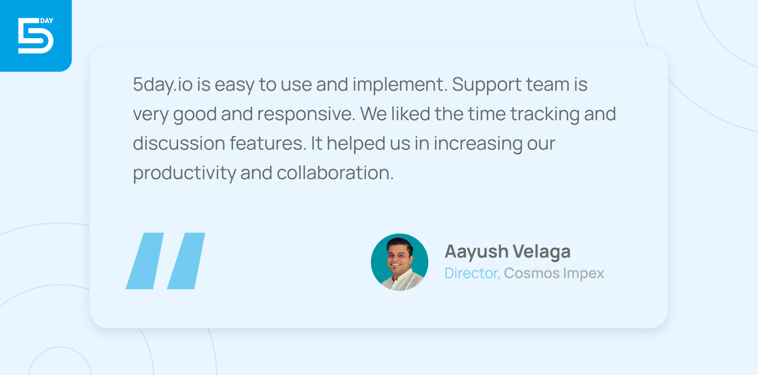 5day.io Client Testimonial - Cosmos