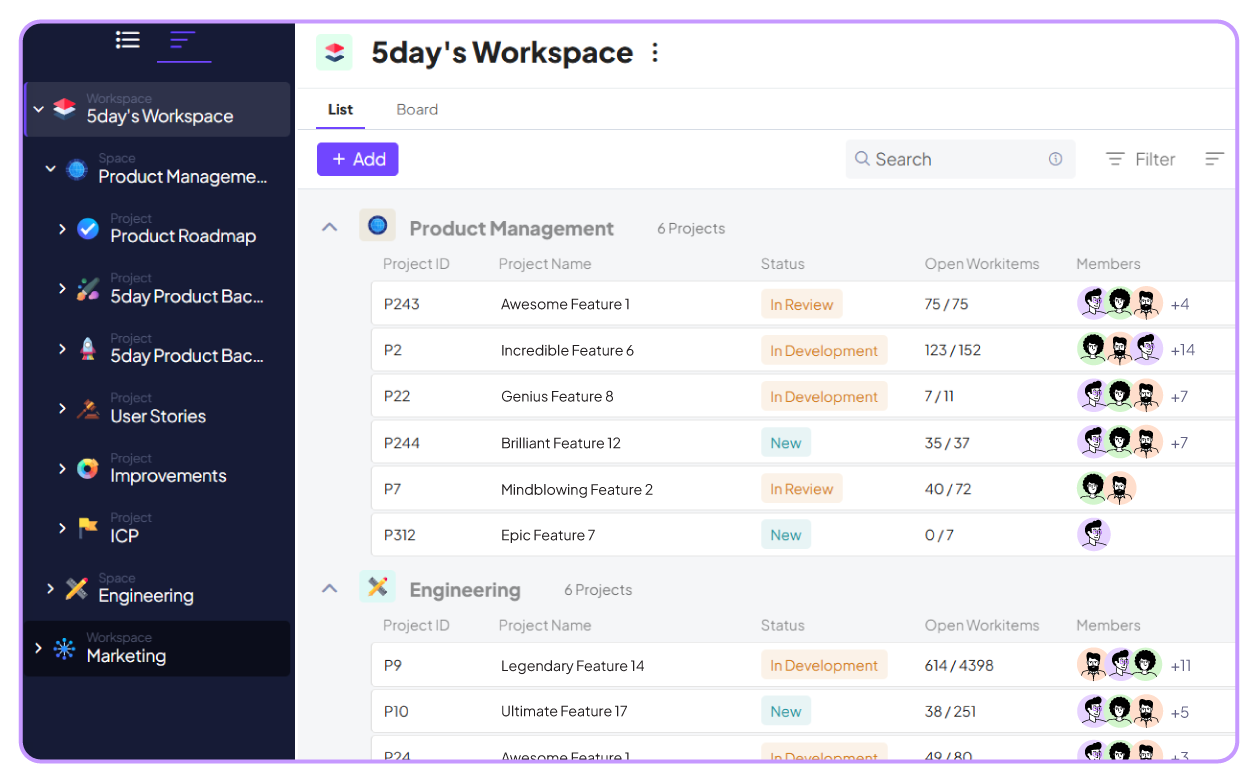 Structure in 5day.io