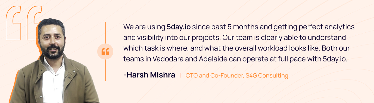 Testimonial by S4G Consulting for 5day.io