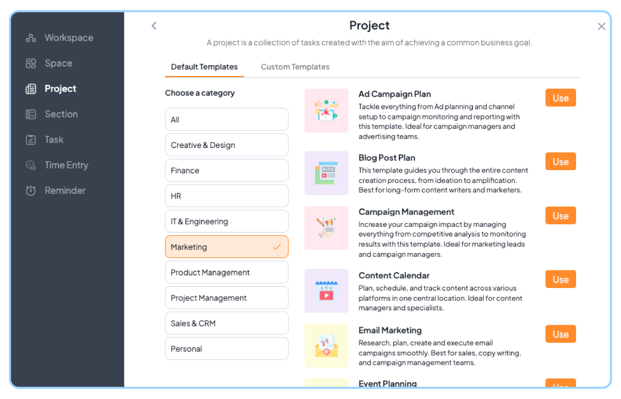 Templates in 5day.io