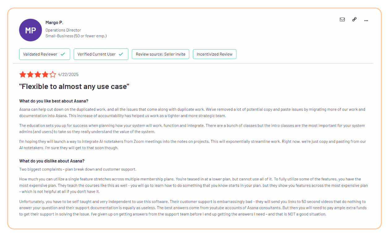 Asana g2 screenshot 