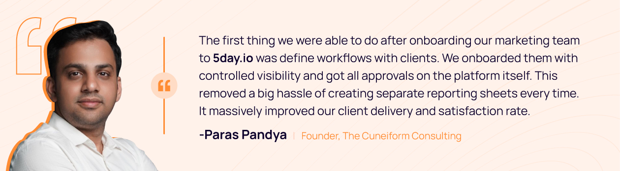 5day.io Client testimonial - Paras
