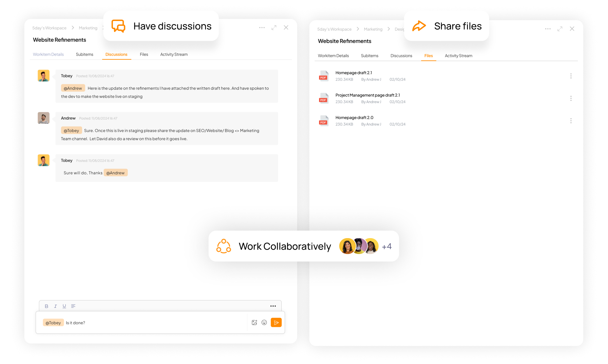 Team Collaboration in 5day.io