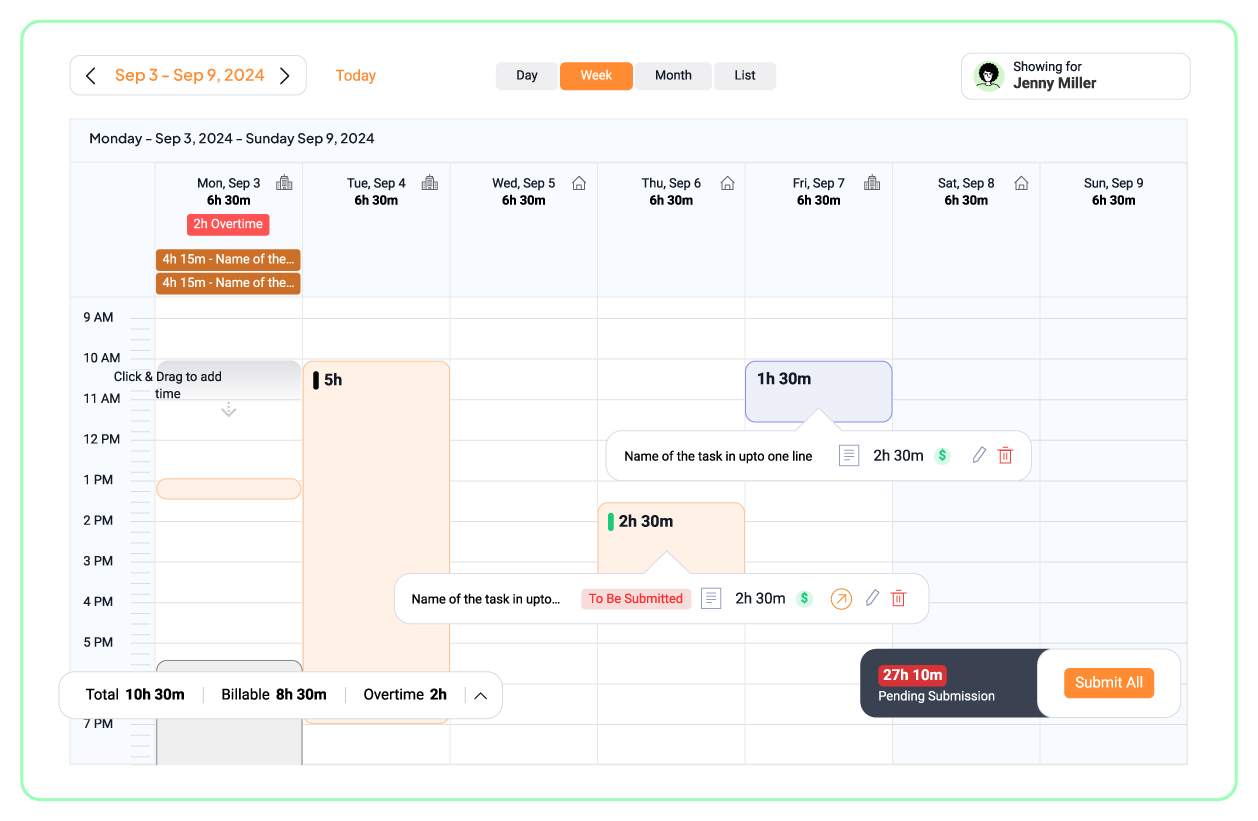 Timesheet in 5day.io