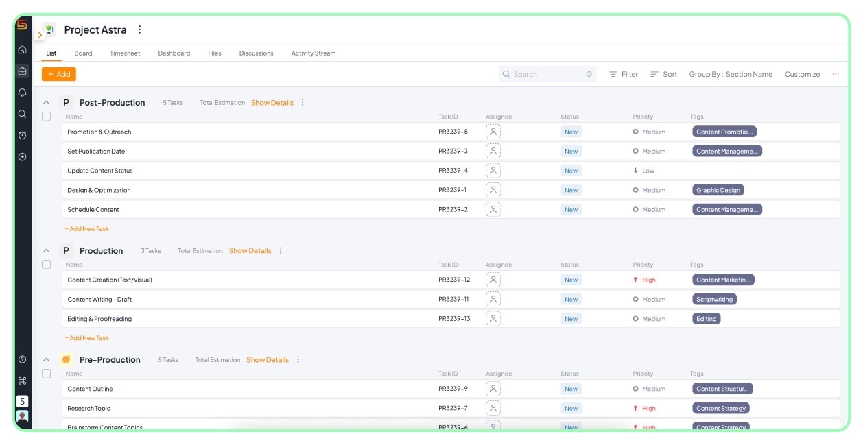 5day.io’s content workflow template