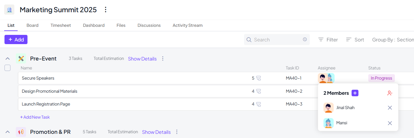 Assign Tasks in 5day.io