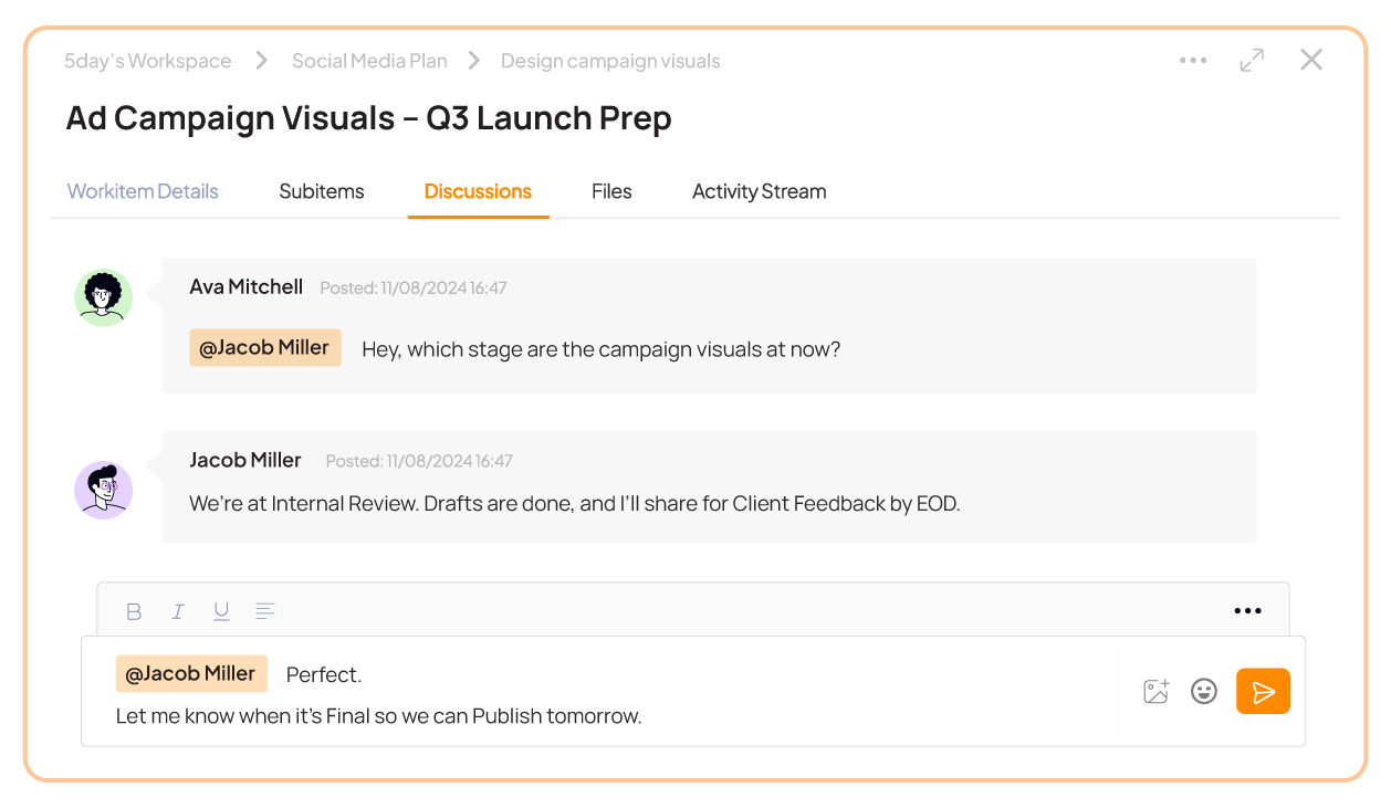 Client collaboration in 5day.io