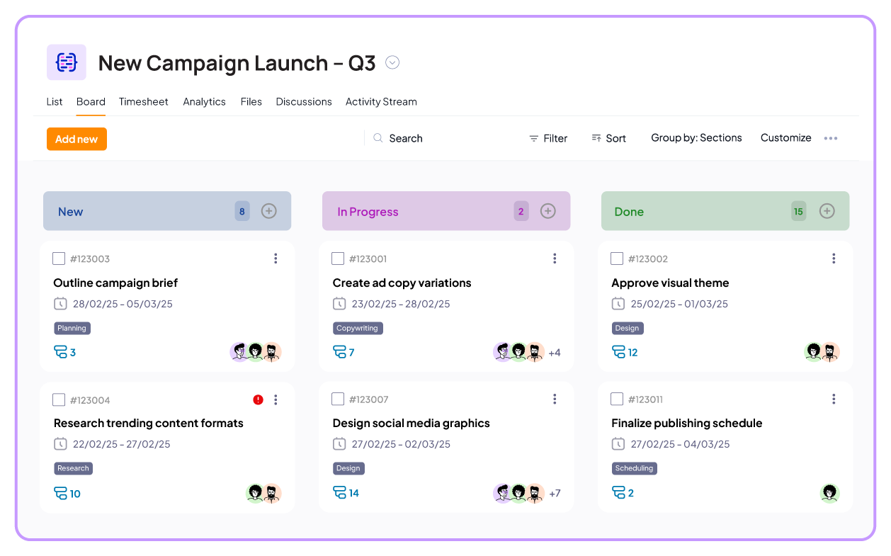 Progress module in 5day.io