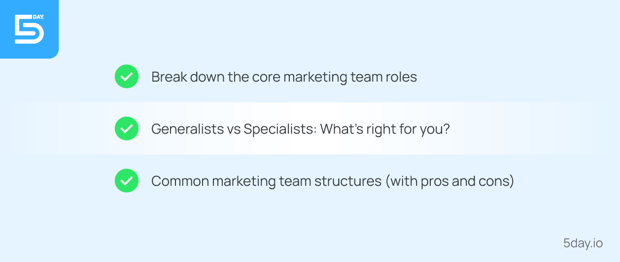 Defining the right and most required roles in your marketing team