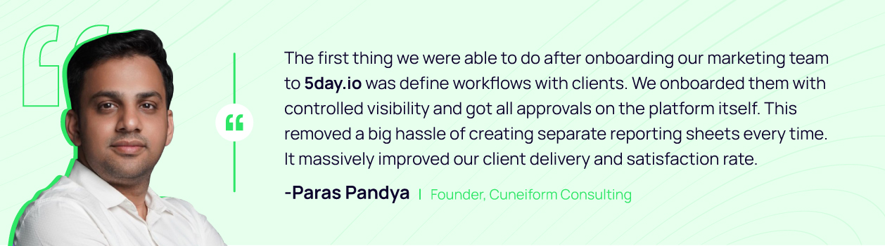 Testimonial of client - Paras