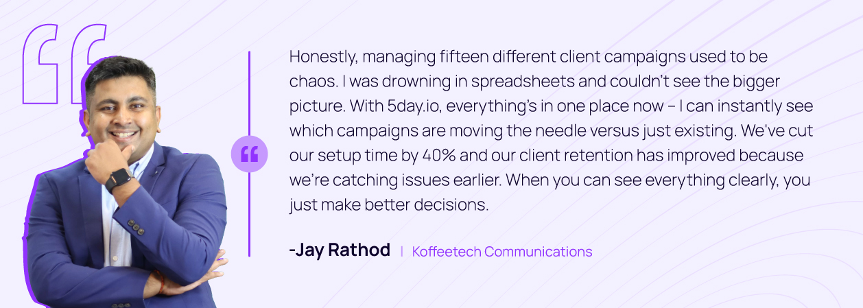Client testimonial for 5day.io