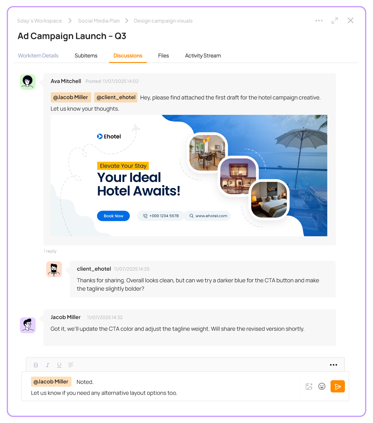 Collaboration on 5day.io