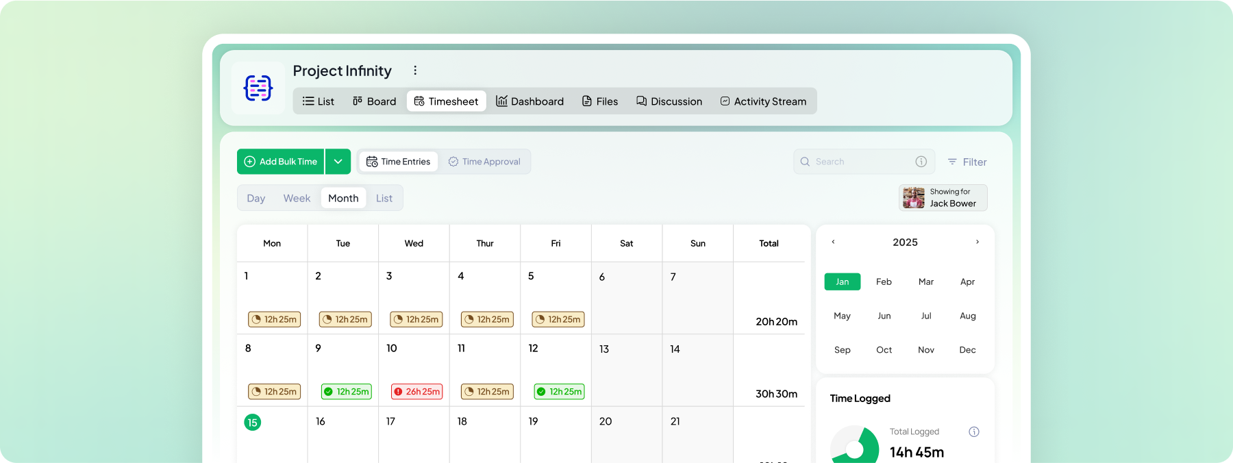 Timesheet in 5day.io