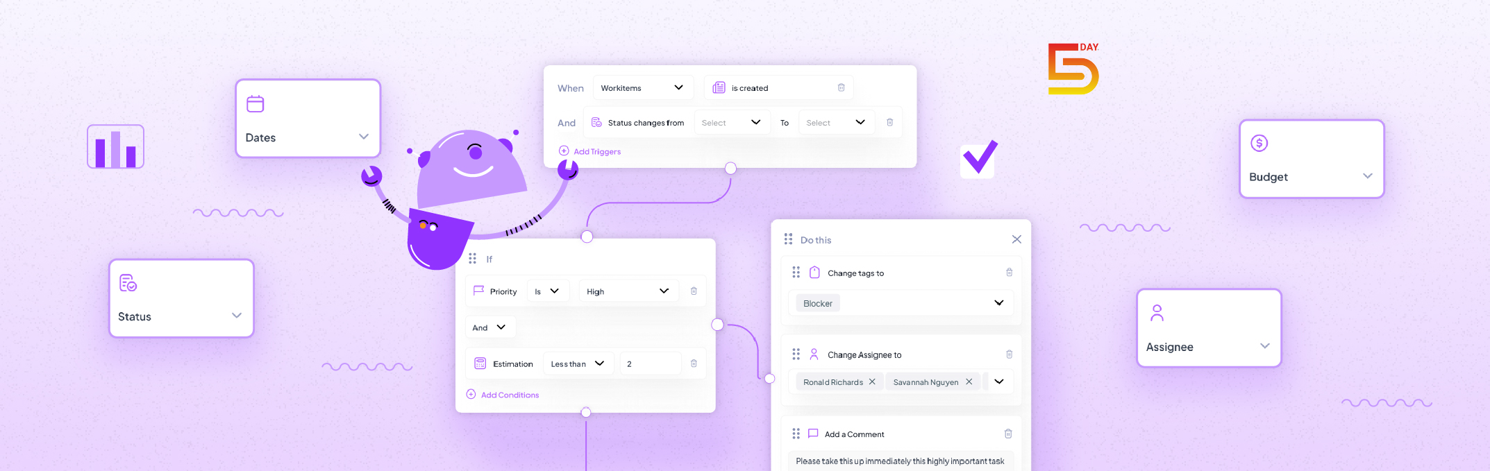 Automation Workflow in 5day.io