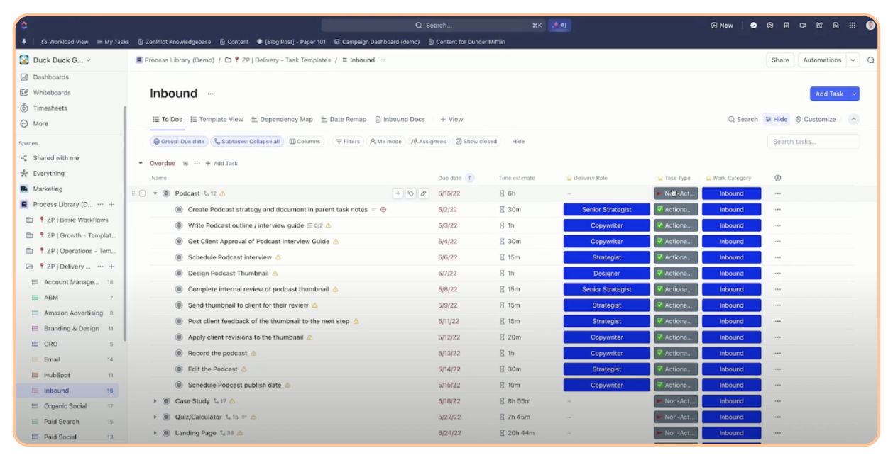 ClickUp Product Screen