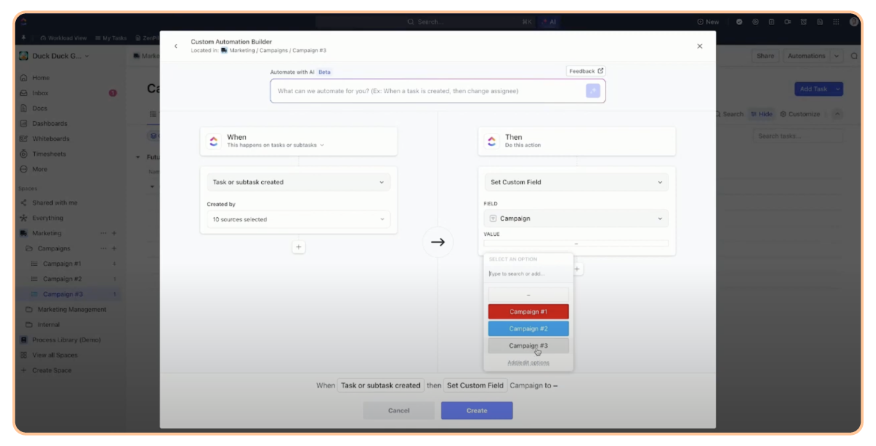 ClickUp Product Screen