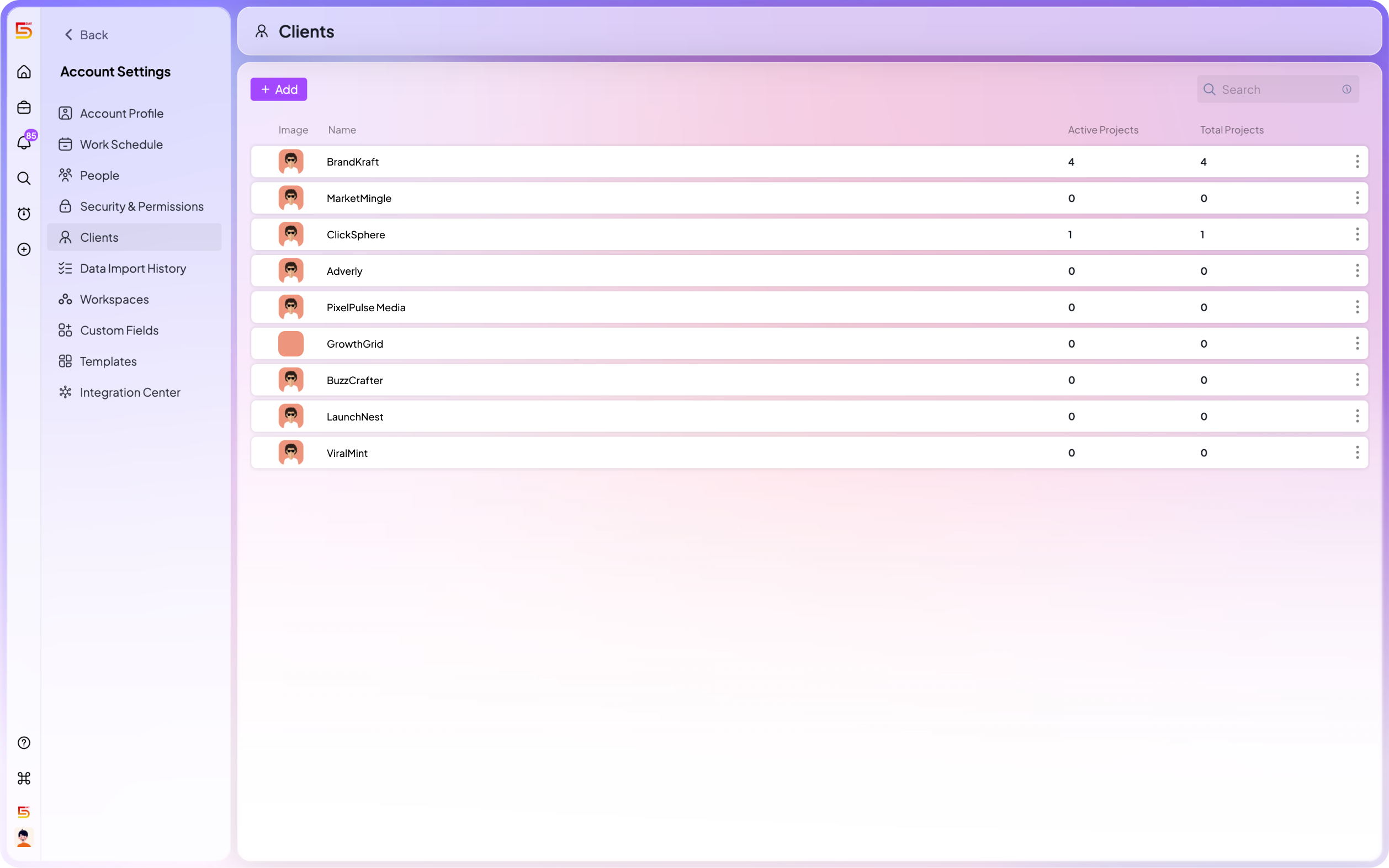 Multi-client scaling in 5day.io