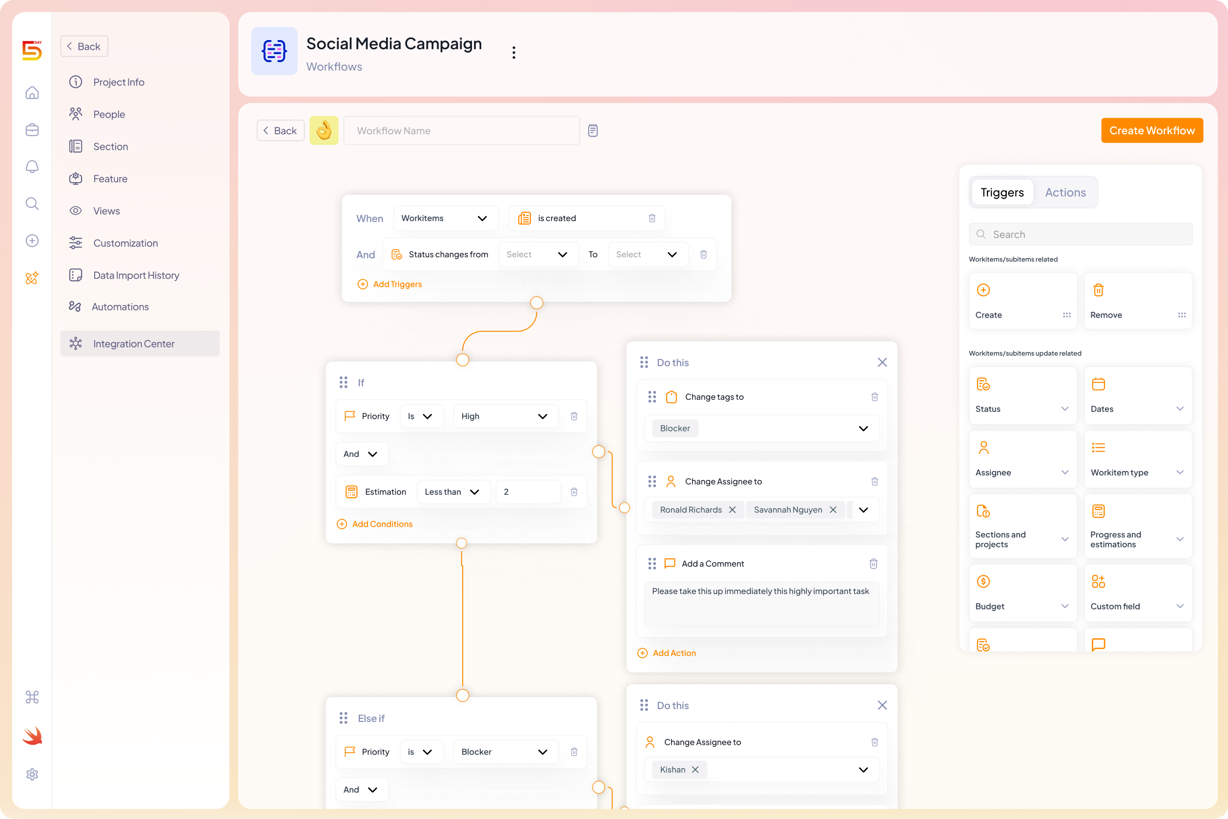 Automation on 5day.io