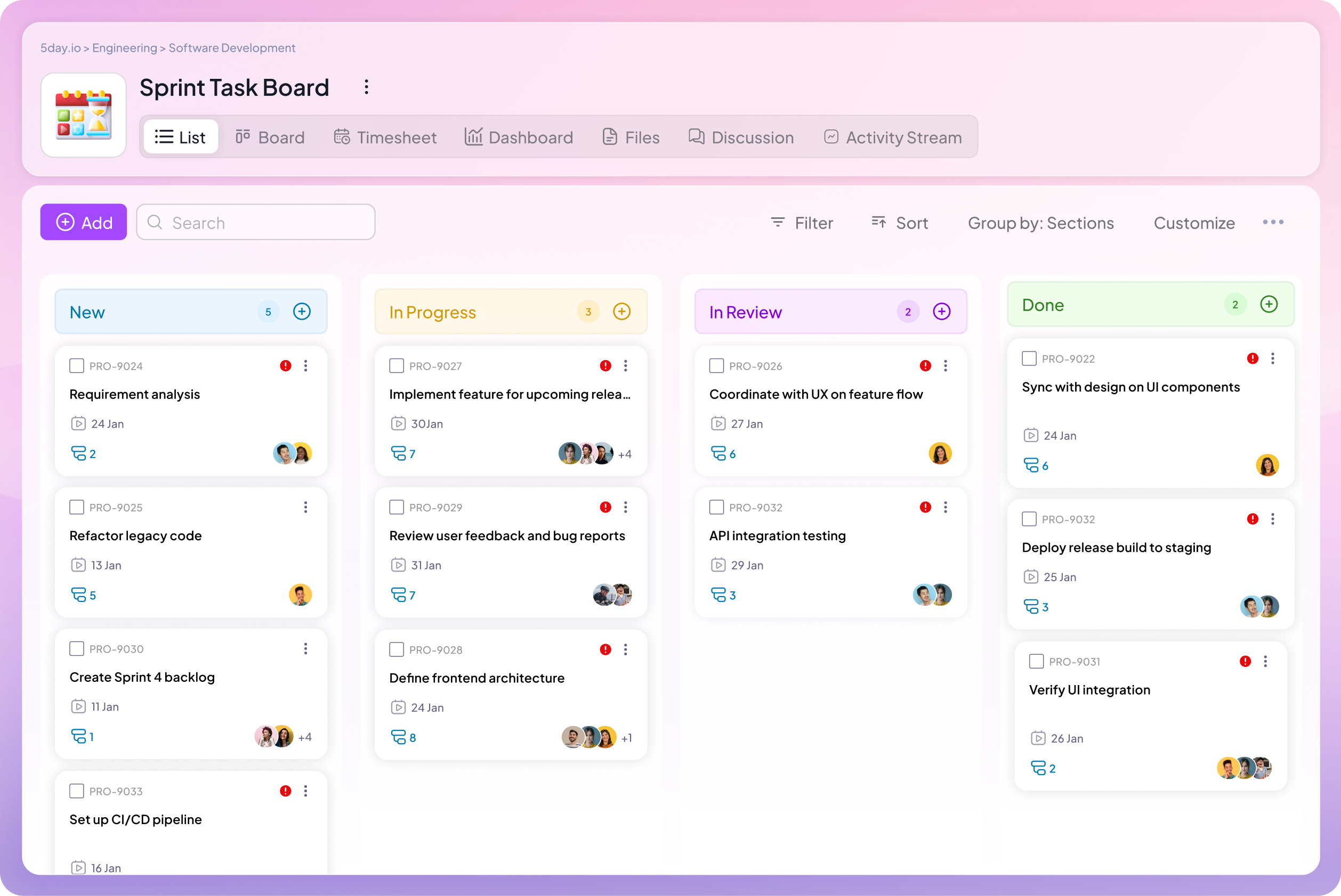 Kanban Boards in 5day.io