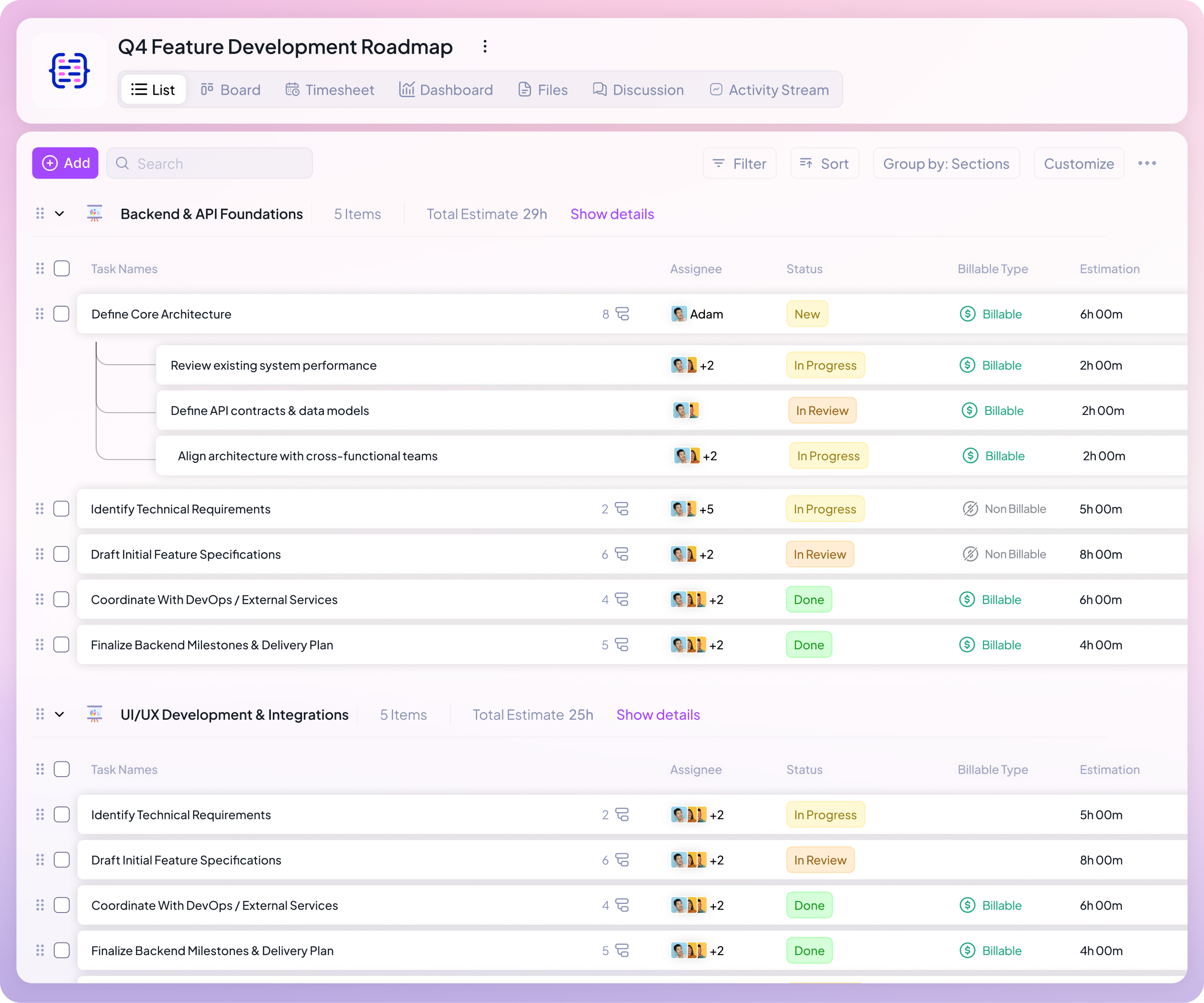 Task dependencies in 5day.io
