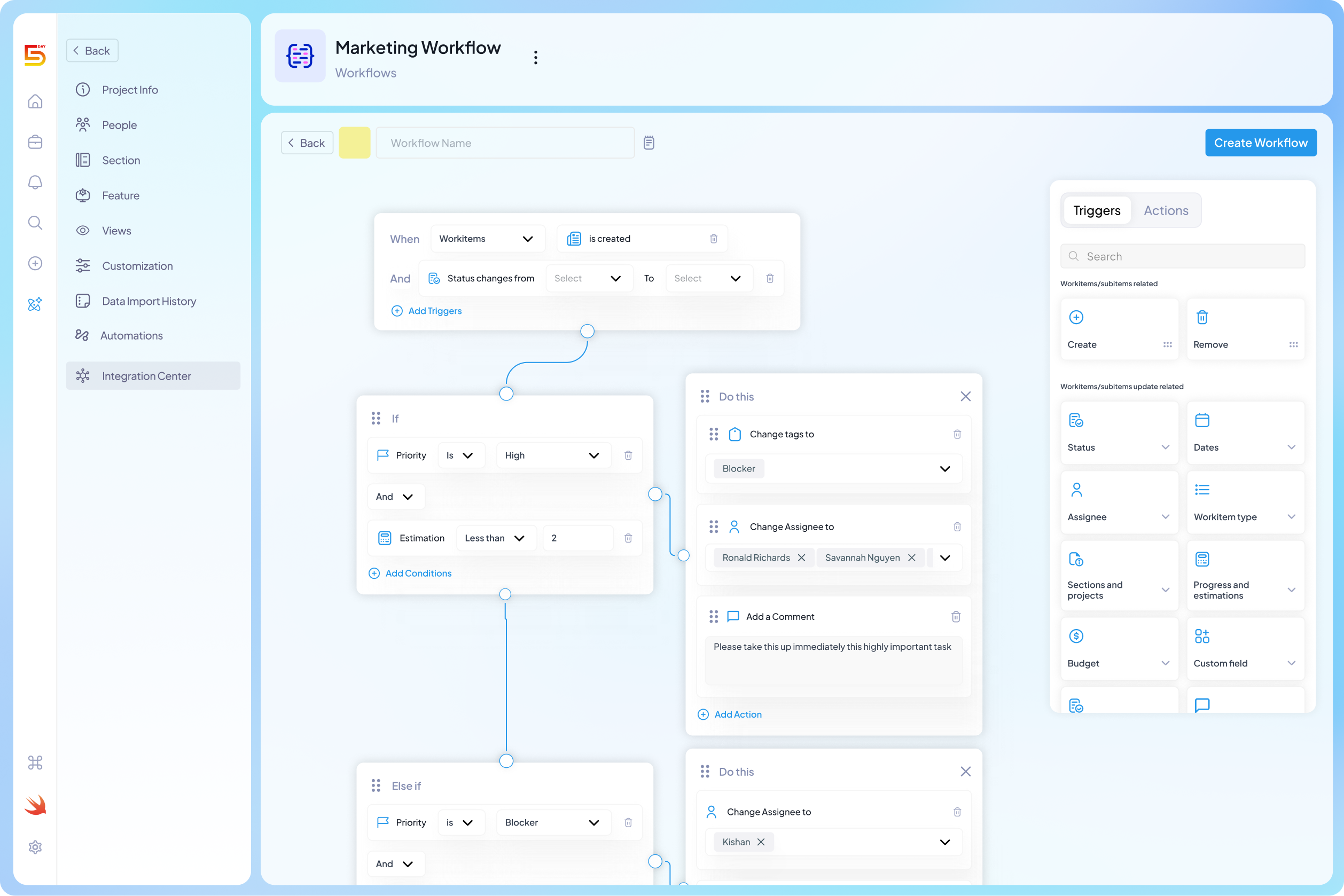 Automation workflow 