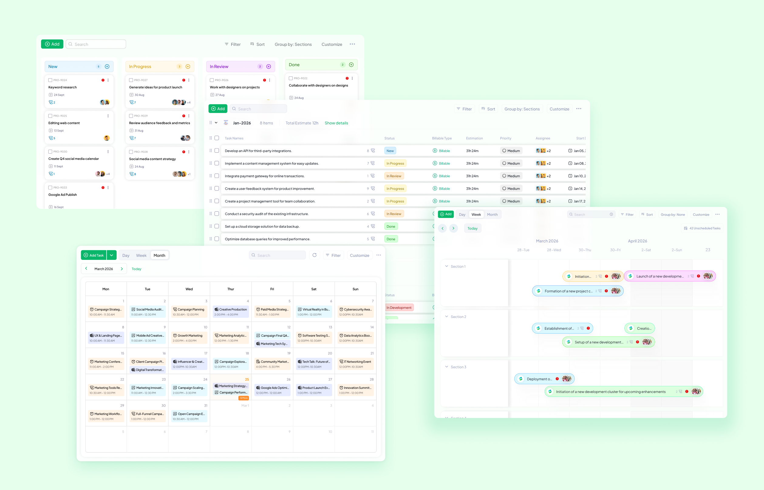 Project views in 5day.io