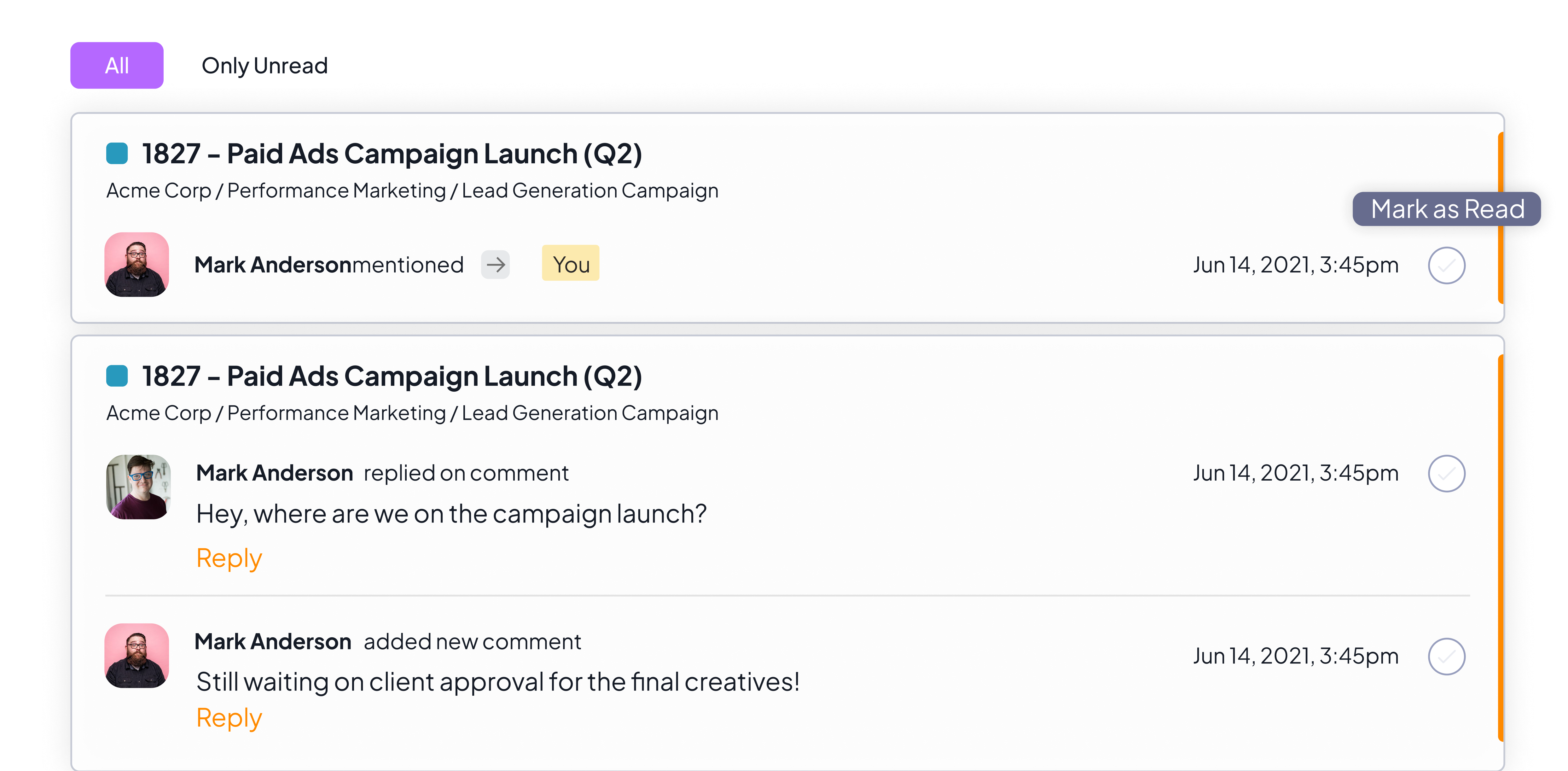 Notifications in 5day.io
