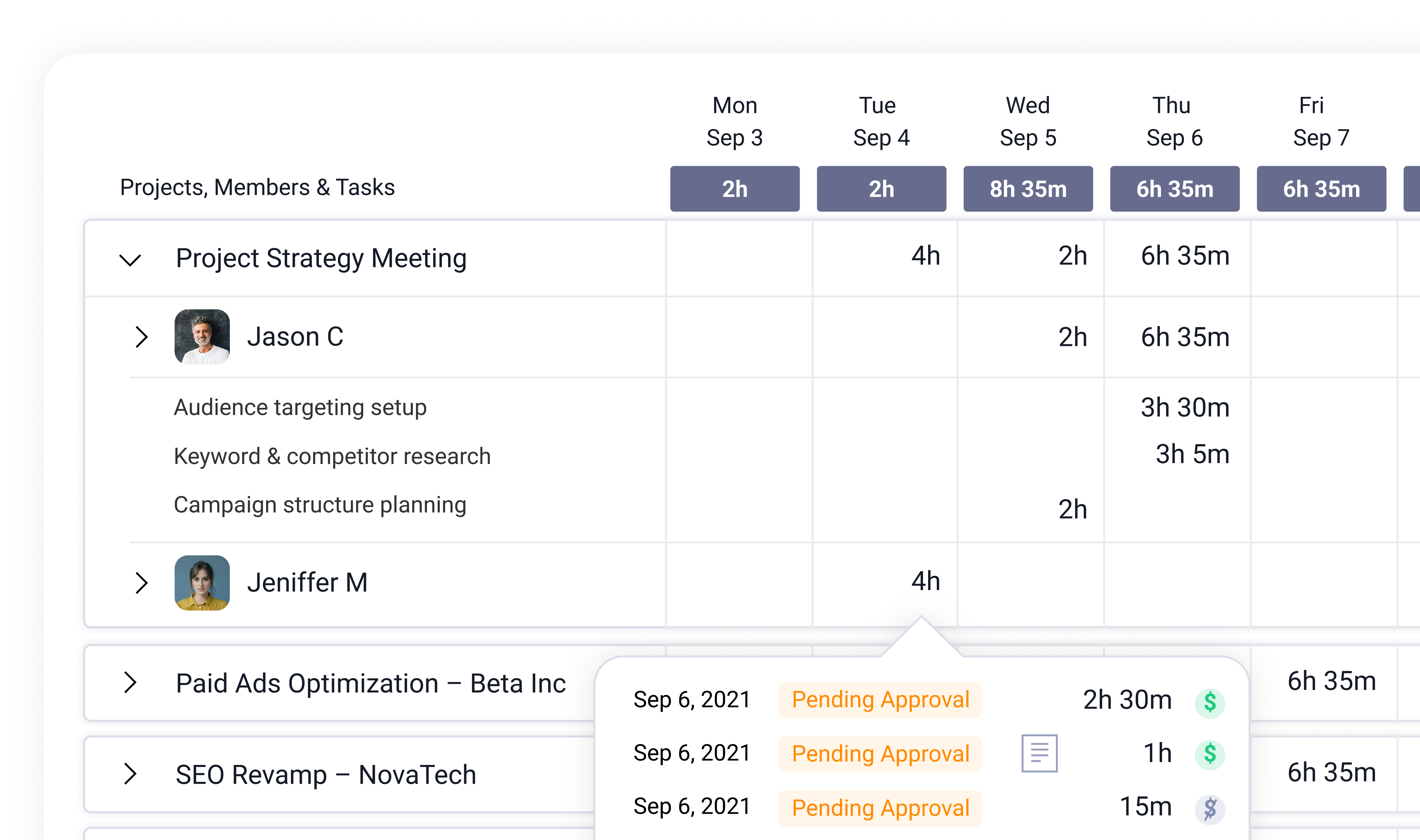 Time Approvals in 5day.io