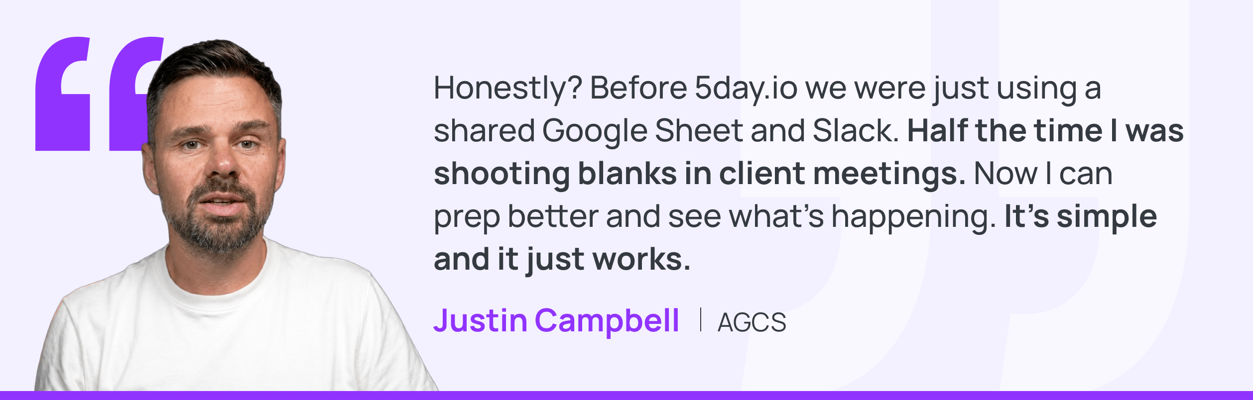 Client testimonial 5day.io