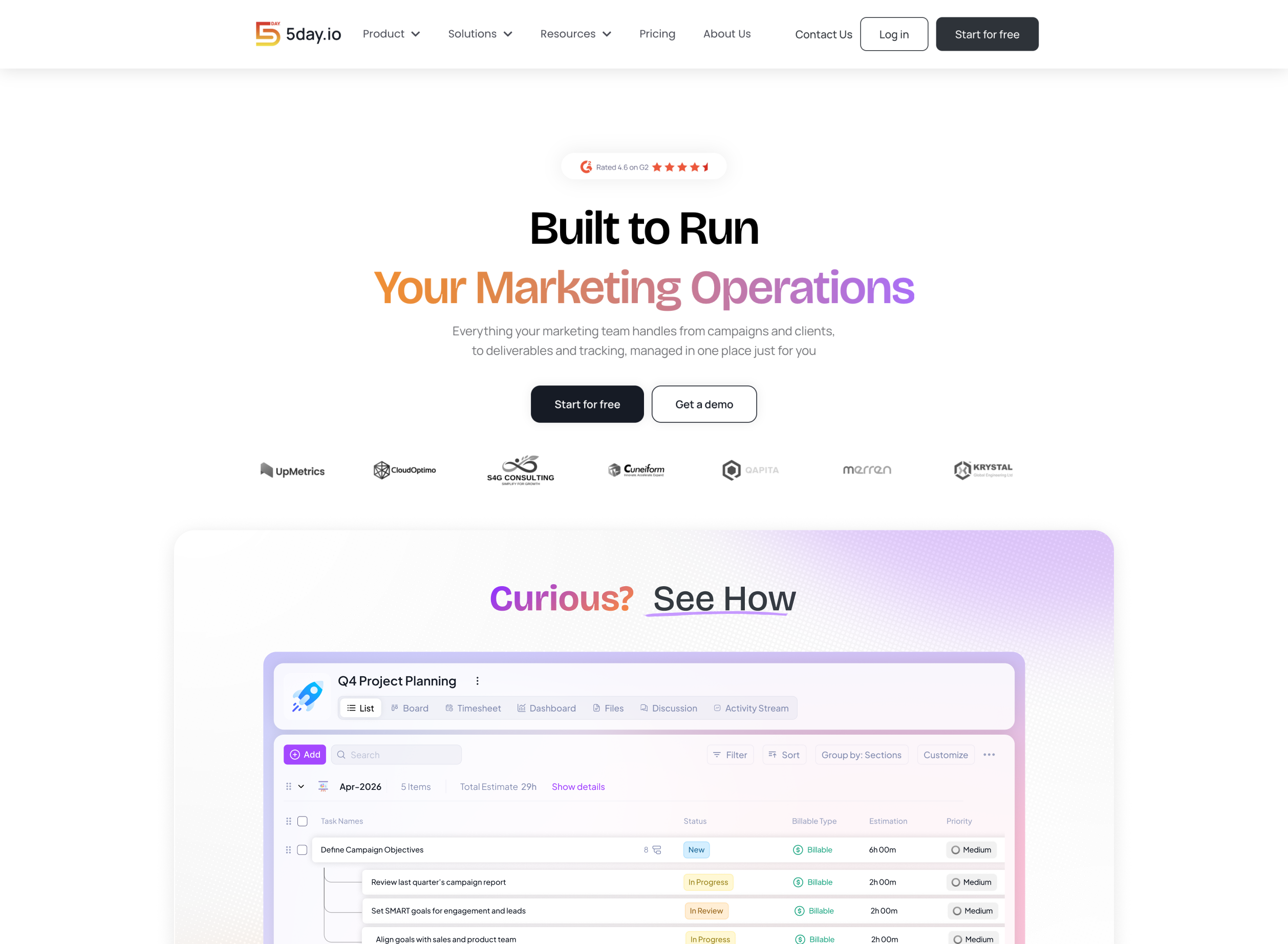 5day.io for Marketing Teams and Agencies