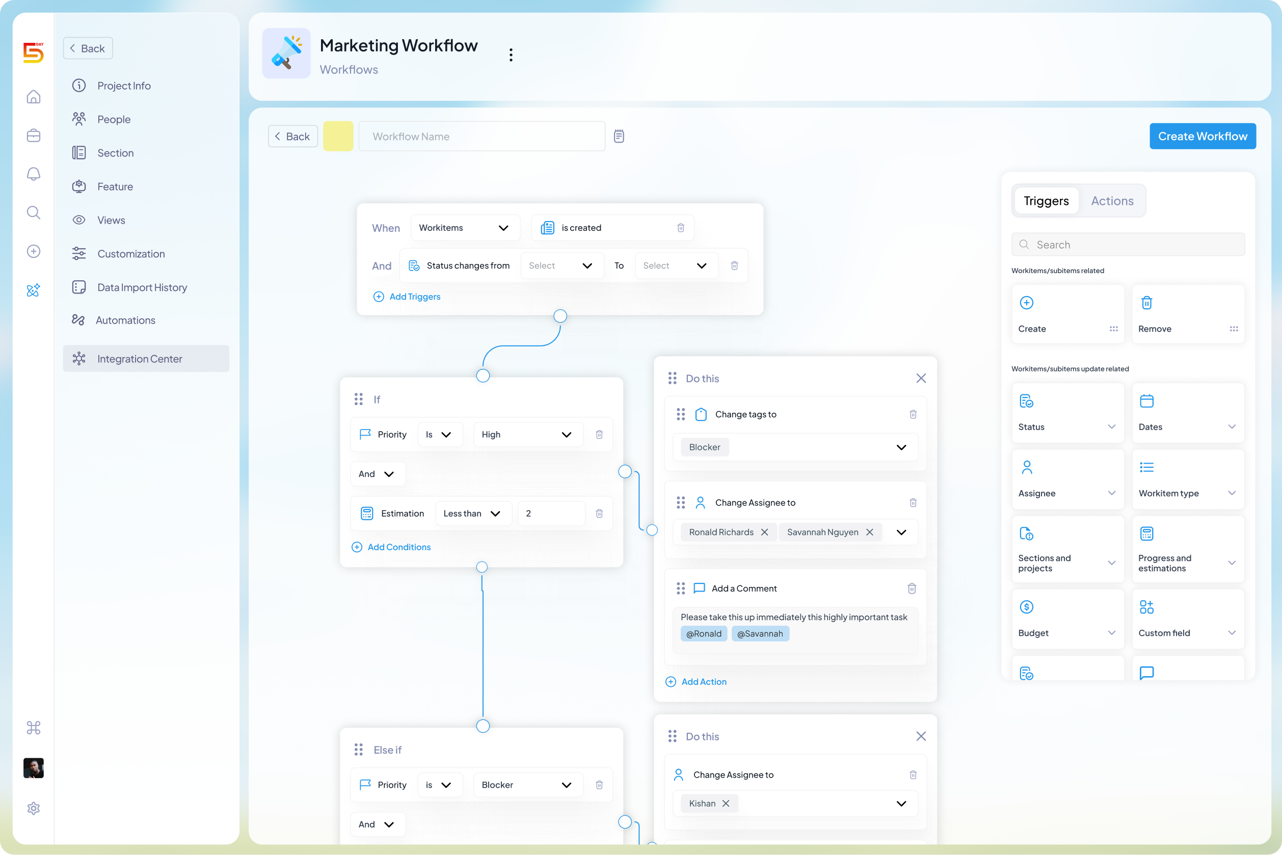 Automation workflow