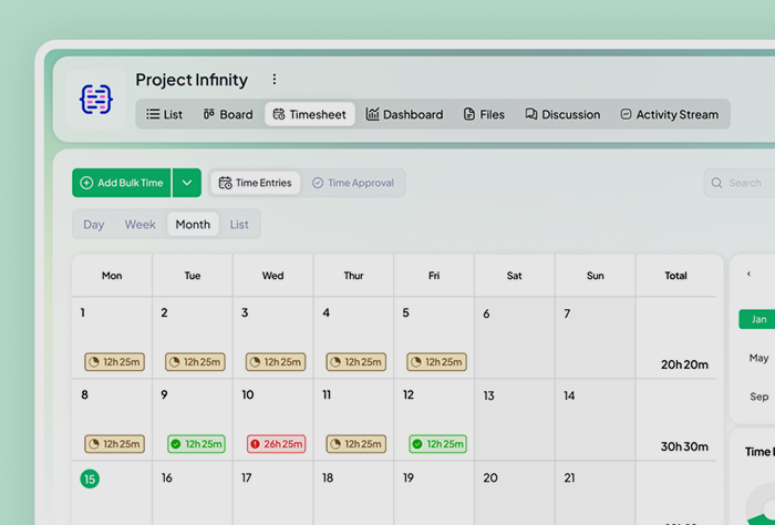 Calender View in 5day.io